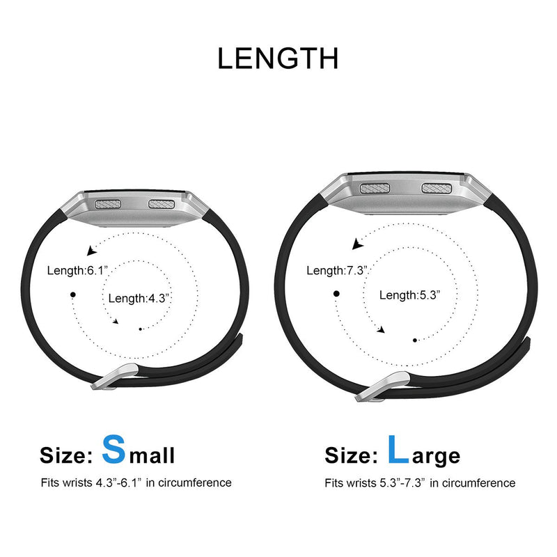 AIUNIT Compatible Ionic Bands for Men Women Teens Kids Large Small, Replacement Strap Sport Accessory Wristband with Original Design for Ionic Smart Watch D01: Black w/ Smoke Gray Buckle - BeesActive Australia