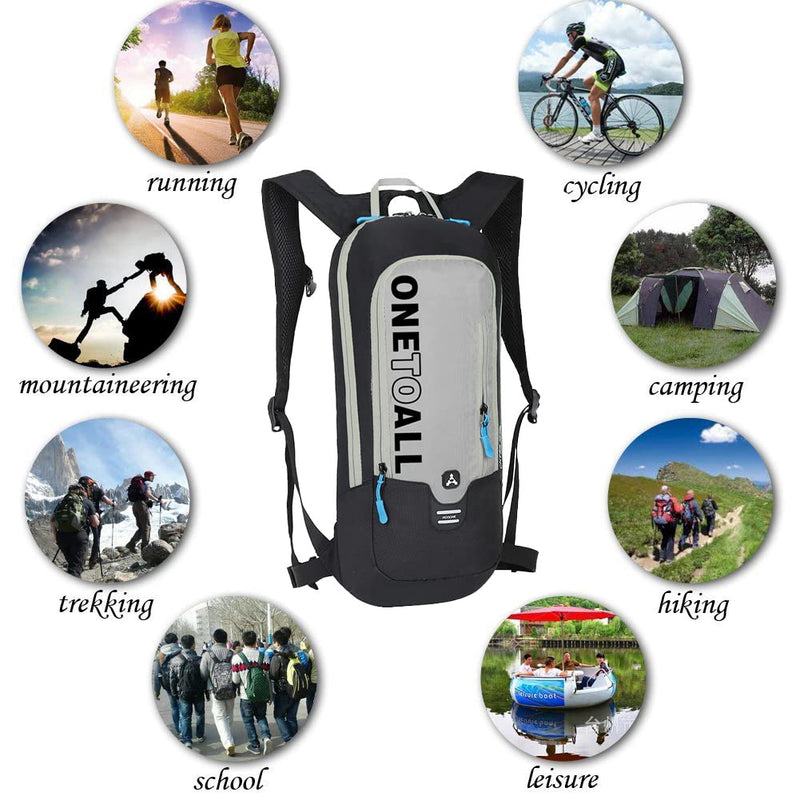 LOCALLION Cycling Backpack Biking Backpack Riding Daypack Bike Rucksack Breathable Lightweight for Outdoor Sports Travelling Mountaineering Hydration Pack Unisex 6L Grey - BeesActive Australia