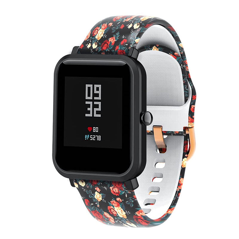 3-Pack Bands Compatible with Veryfitpro Smart Watch ID205 ID205L ID205S ID205U ID215G ID216 Uwatch 3 Smart Watch Band, Soft Silicone Pattern Printed Straps Replacement for Woman&Men (3 Colors B) Leopard &CamoPink&Flower - BeesActive Australia