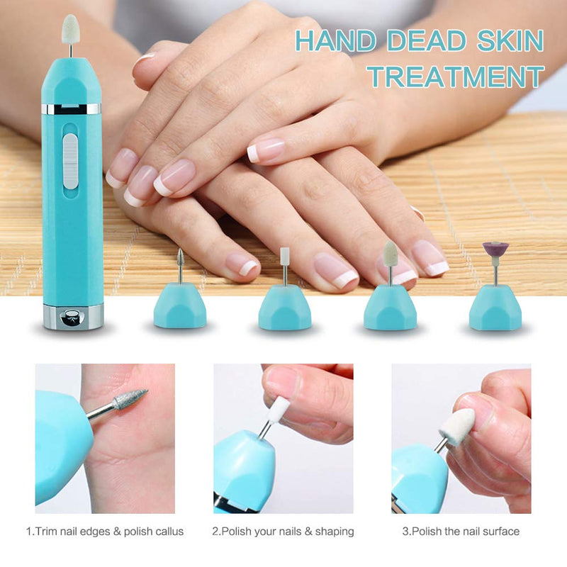 Manicure Drill Set Electric Nail File Facial Hair Remover for Women Portable Pedicure Shaver Waterproof Professional Nail File (A) - BeesActive Australia