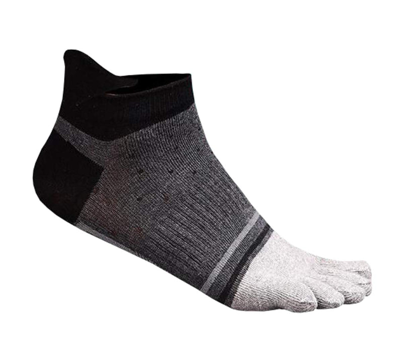 Men Cotton Low Cut Toe Socks 5 Finger No Show Mesh Wicking 6 Pack 9 Pack Black2 - BeesActive Australia
