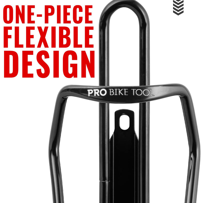 PRO BIKE TOOL Wire Water Bottle Holder – Modern Tubular Design - Bicycle Bottle Cage, Great for Road and Mountain Bikes Black Gloss - BeesActive Australia