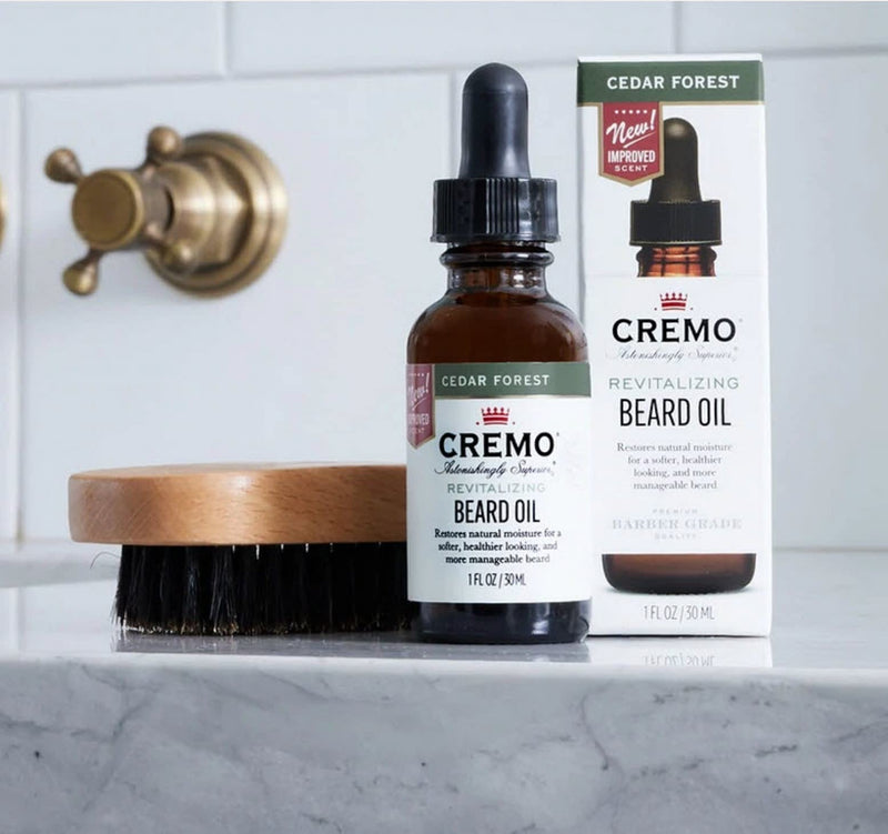 Cremo Beard Oil, -- Restores Moisture, Softens And Reduces Beard Itch for All Lengths Of Facial Hair, 1 Ounce Forest Blend - BeesActive Australia