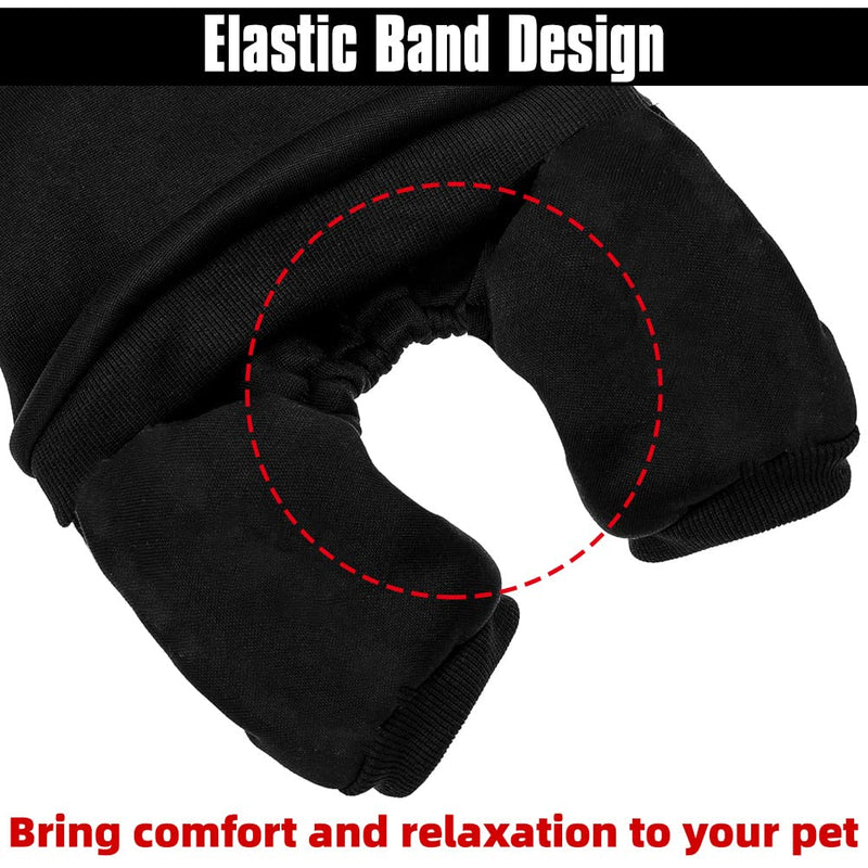 BINGPET Puppy Dog Sweatshirt Hoodies - Security Patterns Printed Black Warm Hoodie for Small to Medium Dogs - Pet Dog Sport Apparel with White Stripe Christmas Dog Pajamas - BeesActive Australia