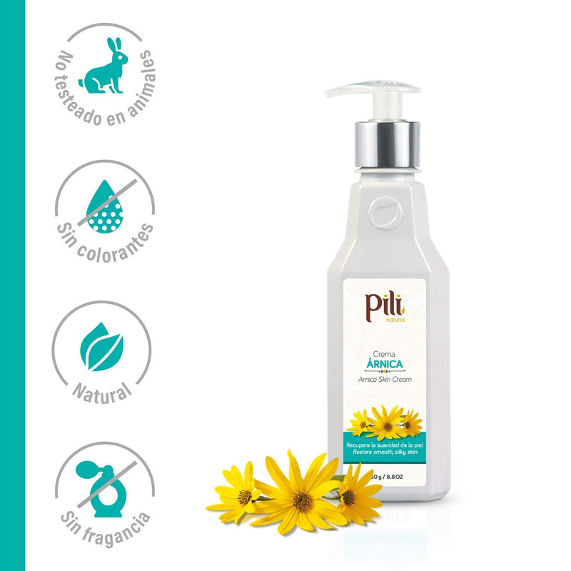 Pili Natural Arnica Cream - Restore Smooth Silky Skin - Crema de Arnica -Bottle 8.8 oz - BeesActive Australia