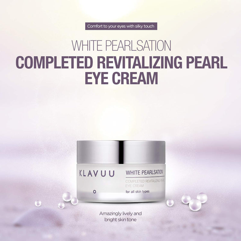 KLAVUU White Pearlsation Completed Revitalizing Pearl Eye Cream 20ml (0.8 oz.) - Radiance & Anti-Aging Eye Care Cream for Dark Cirlces, Anti-Wrinkle, Youthful Glow Skin - BeesActive Australia