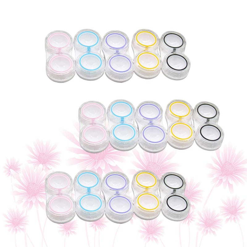 Exceart 15pcs Clear Cute Contact Lens Case Leak-Proof Durable Portable Storage Case Dual Box Container Holder for Contact Lense - BeesActive Australia
