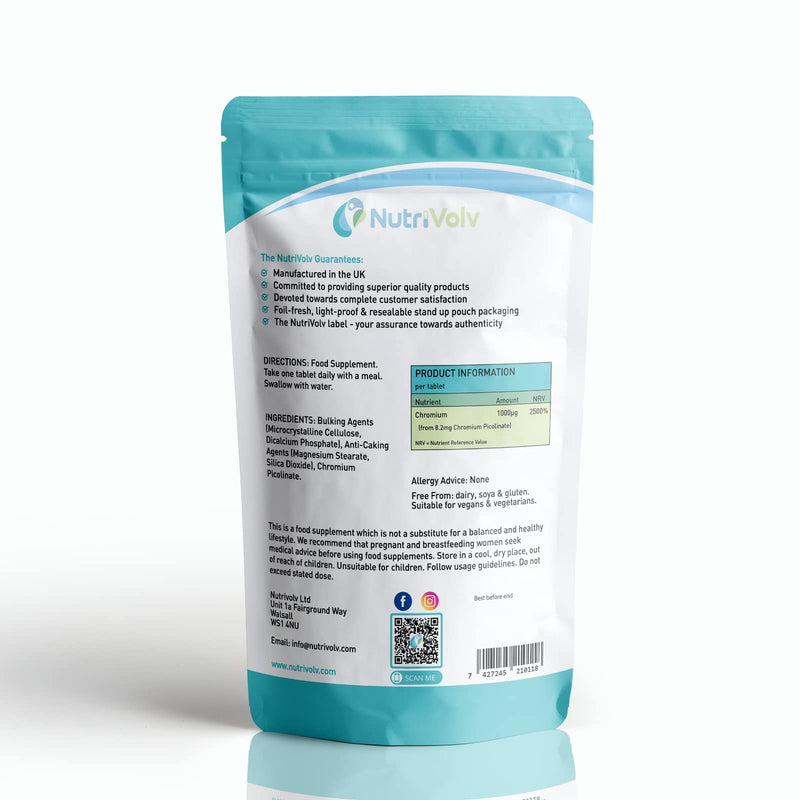 Chromium Picolinate 1000�g Supplements - Blood Sugar Support Appetite Control - 120 Tablets - BeesActive Australia