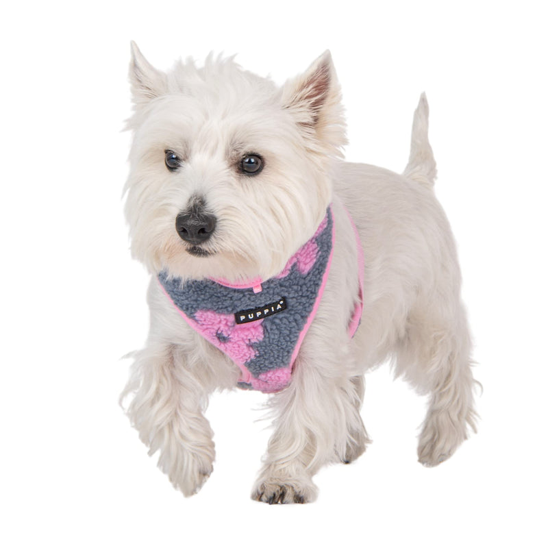 Puppia Winter Dog Harness Over-The-Head No Pull Cold Weather No Choke Warm Fleece Walking Training Adjustable for Small & Medium Dog PINK _REN - BeesActive Australia
