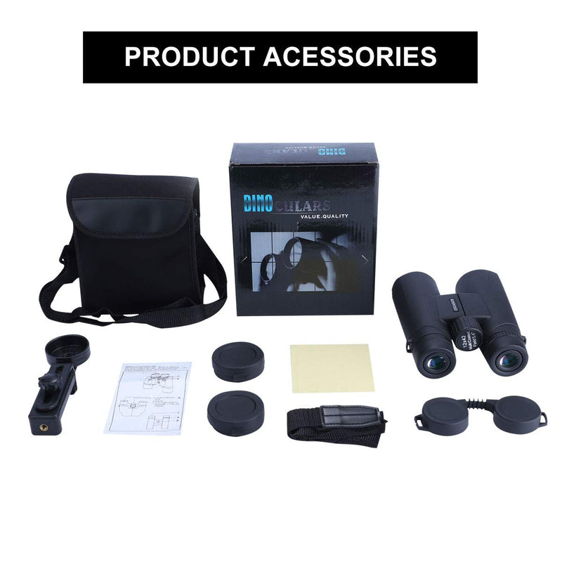 12x42 Binoculars for Adults, Portable and Waterproof Compact Binoculars with Low Light Night Vision, HD Clear High Power Large View Binoculars with Upgraded Phone Adapter for Bird Watching, Hunting - BeesActive Australia