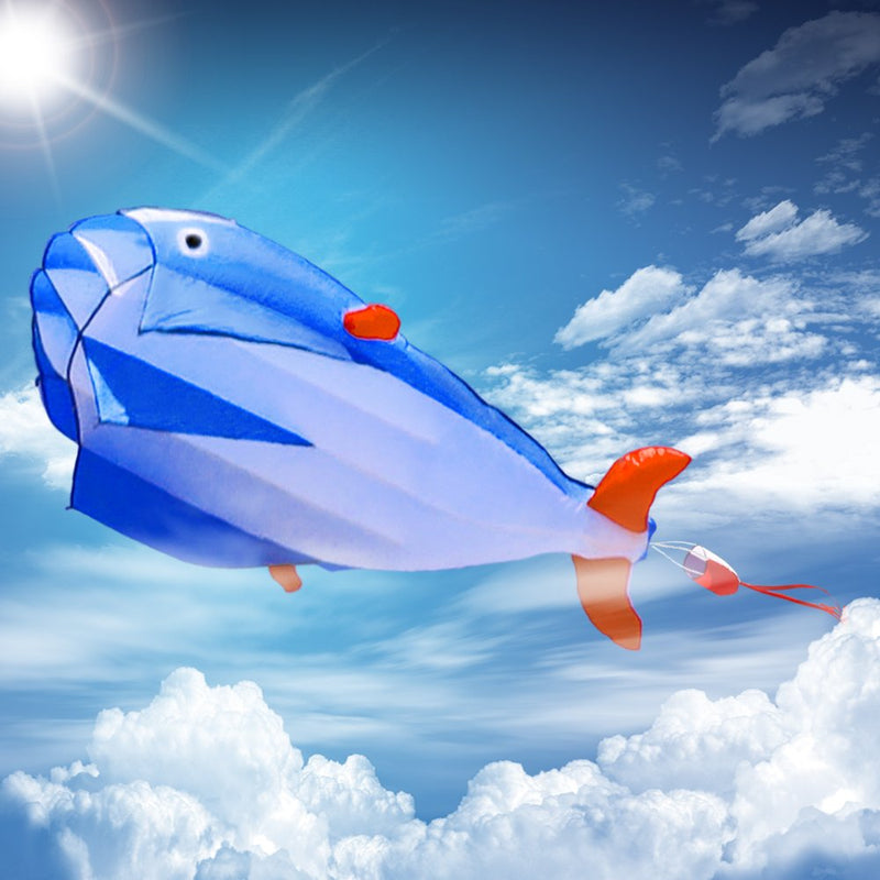 [AUSTRALIA] - HENGDA KITE 3D Kite Huge Frameless Soft Parafoil Giant Blue Dolphin Breeze Kite 