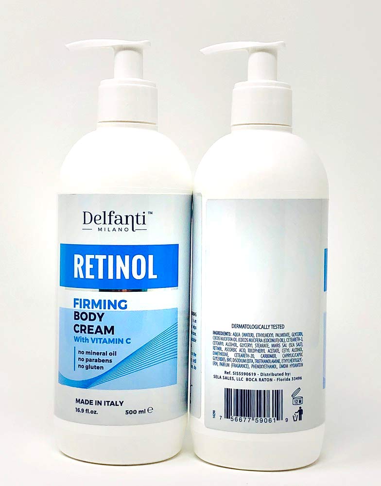 Delfanti Milano • RETINOL firming Body Cream with VITAMIN C • Made in Italy • Supersize Value 16.9 OZ - BeesActive Australia
