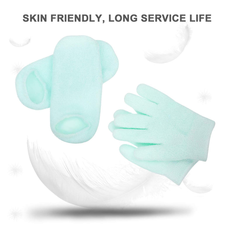 Lurrose Spa Moisturizing Gloves and Socks Set, 4Pcs Gel Moisturizing Gloves and Gel Socks for Dry Hands Treatment Cracked Heels - BeesActive Australia