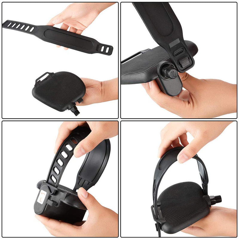Exercise Bike Pedal Straps, Heavy Duty Adjustable Length Universal Pedal Strap Fits Most Bike Pedals Exercise Bike Bicycle Cycle for Home or Gym 2pcs - BeesActive Australia
