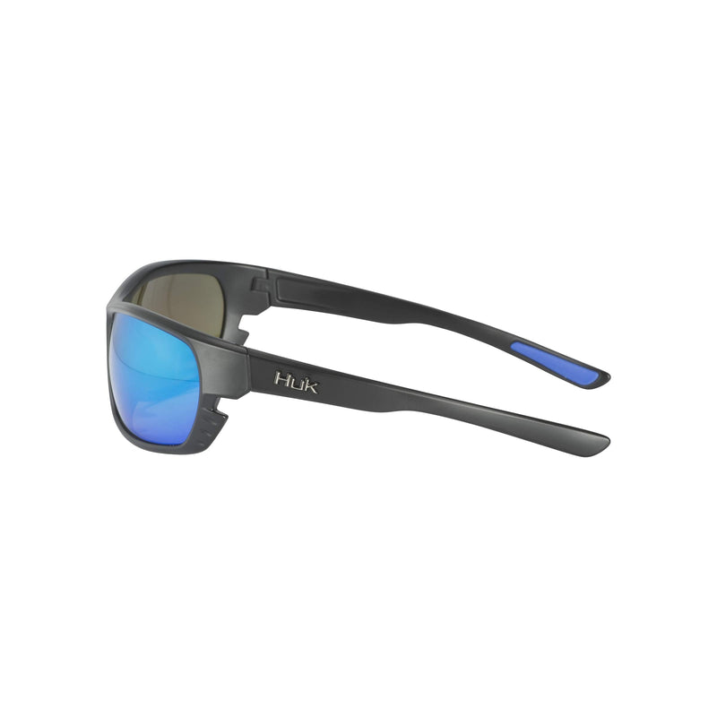 HUK, Polarized Lens Eyewear With Performance Frames, Fishing, Sports & Outdoors Sunglasses (Challenge) Blue Mirror / Matte Black Medium - BeesActive Australia