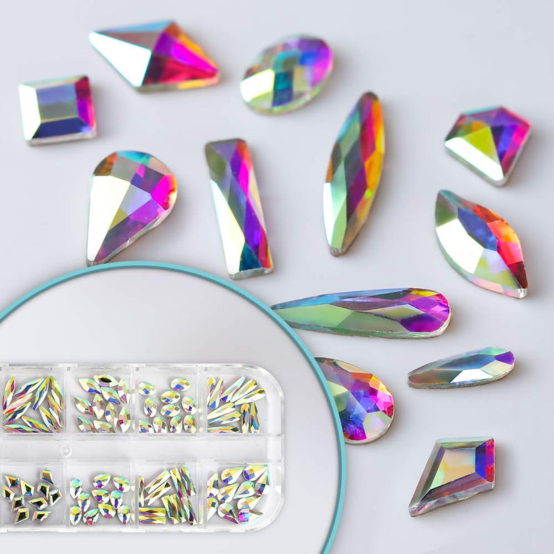 Artdone nail art Rhinestones 5000pcs+2000pcs+1728pcs+120pcs Multi Shapes Glass Crystal AB Rhinestones for nail gems with tools and nail rhinestone glue nail decoration and accessories kit. - BeesActive Australia