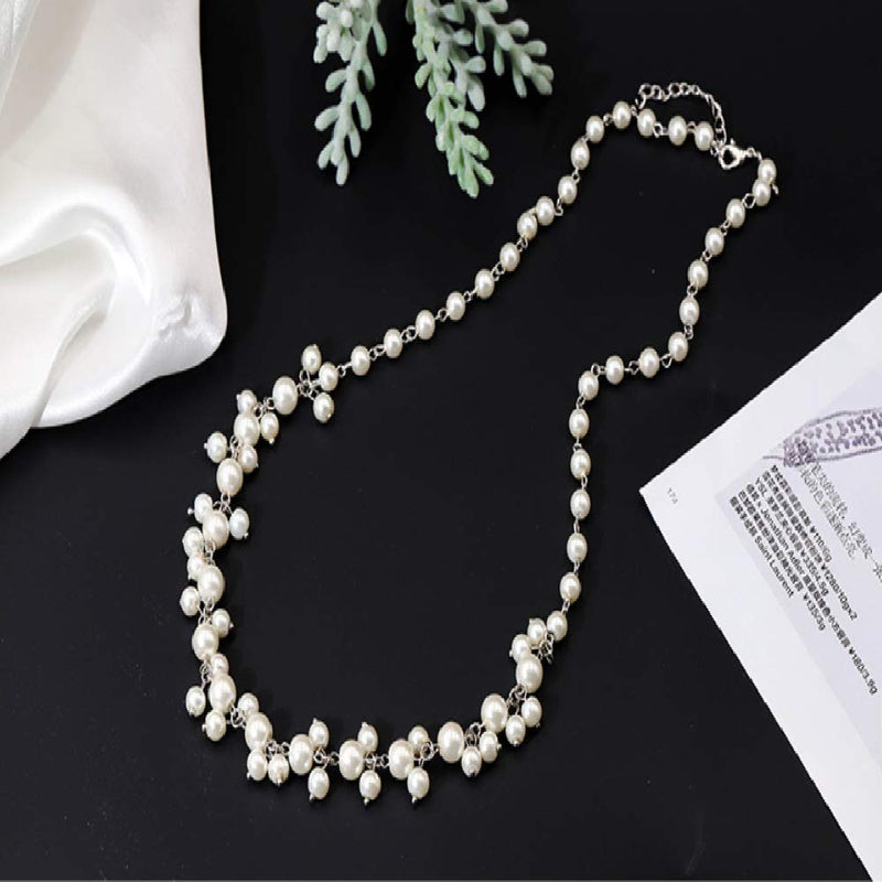 VESOCO Danity Pearl Choker Neckalce Chain Boho Jewelry Chain for Women and Girls for Dancing Party Wedding Vacation (Style 1) Style 1 - BeesActive Australia
