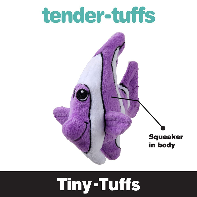 Snuggle Puppy Tender-Tuffs Tiny - Tough Plush Dog Toys for Puppies and Small Breeds - Stuffed Purple Angelfish with Puncture Resistant Squeaker - BeesActive Australia