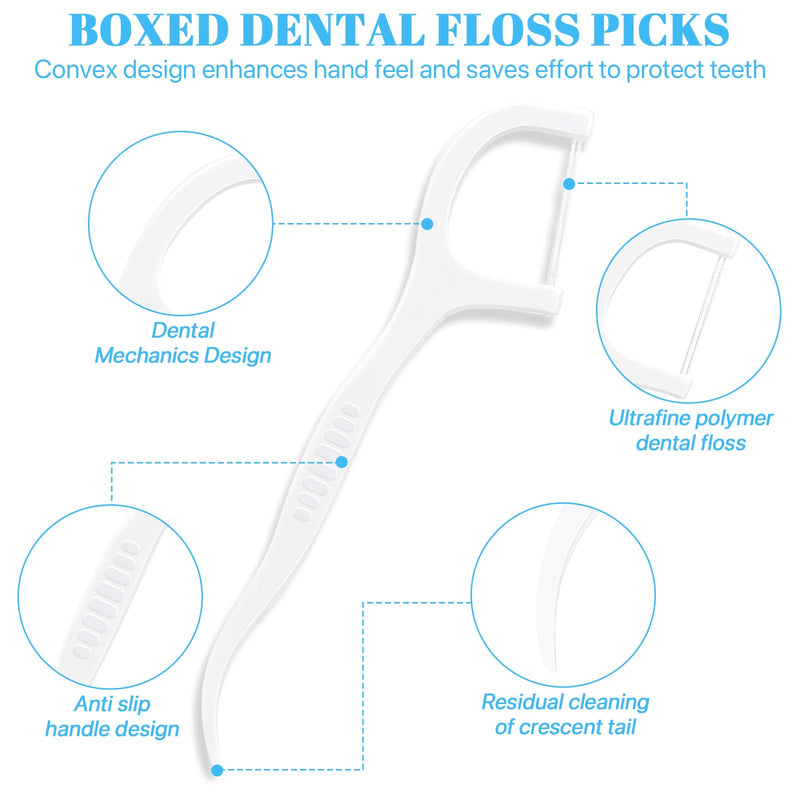 200 Pcs Dental Floss, Twin-Line Floss Picks Dental Floss Sticks Disposable Dental Floss Toothpick, 2 in 1 Interdental Floss Sticks with Portable Cases Toothpicks Sticks for Teeth Cleaning - BeesActive Australia