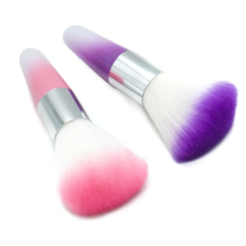 Buorsa 2Pack Nail Art Dust Brush,Nails Polish Remover for Acrylic and Makeup Powder Blush Brushes (Pink, Purple) - BeesActive Australia