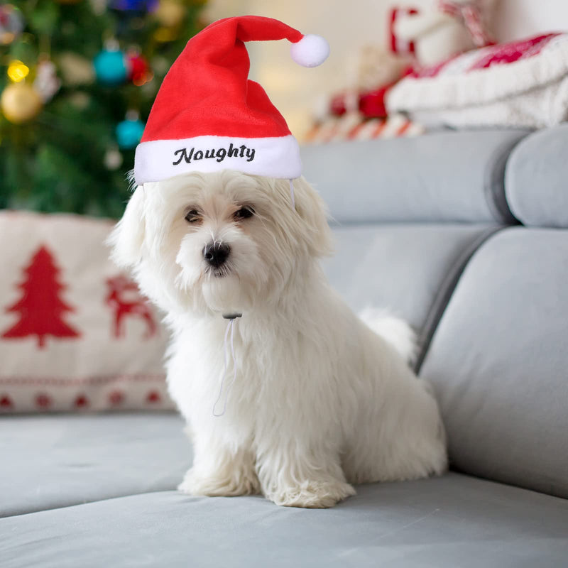 2 Pieces Dog Santa Hat Cute Cat Christmas Hats Adjustable PET Costumes for Christmas Cats Dogs Pets Outfit Supplies (2 Pcs) - BeesActive Australia