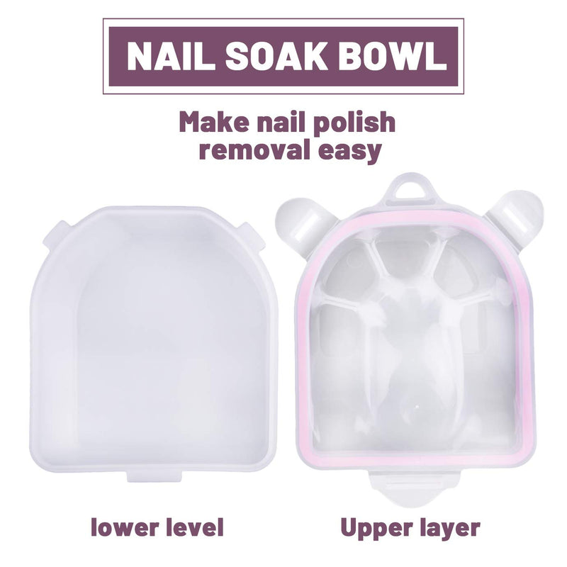 KONUNUS 2 PCS Nail Soak Bowl Manicure Bowl Nail Art Polish Remove Wash Soaker Tray Manicure Spa Tool - BeesActive Australia