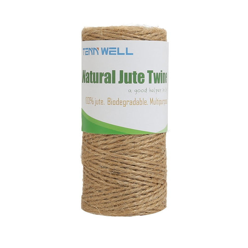 Tenn Well Natural Jute Twine, 328 Feet 2Ply Rustic Twine String for Crafts, Gift Wrapping, Packing, Christmas Decoration and Gardening Applications 328FT - BeesActive Australia