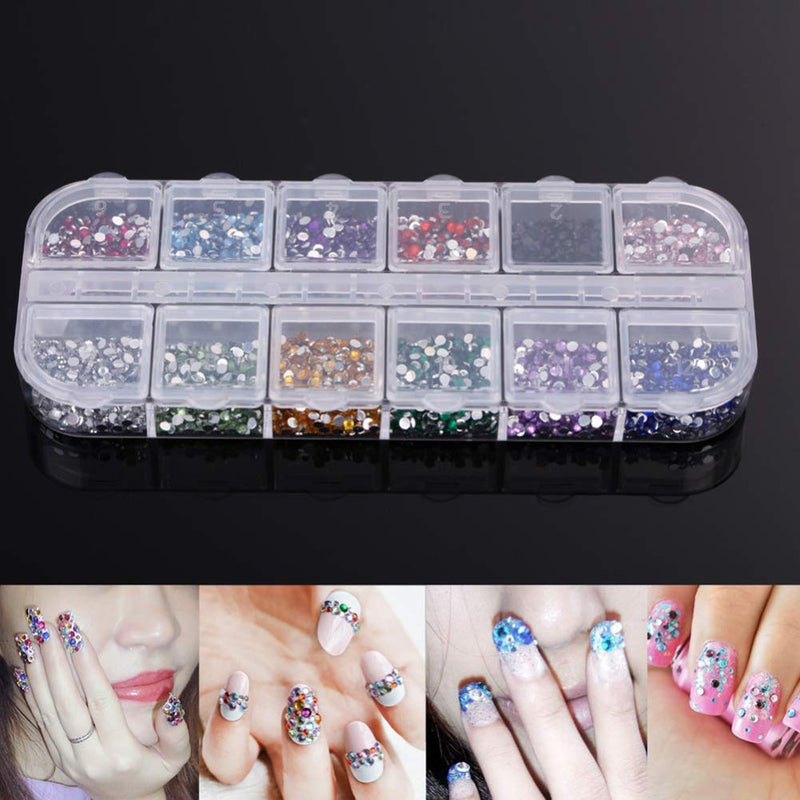 YesLady Nail Art Crystal Rhinestones Stone Gems 3D Design DIY Pearl Kit With Tweezer&Gems Picking Pen - BeesActive Australia