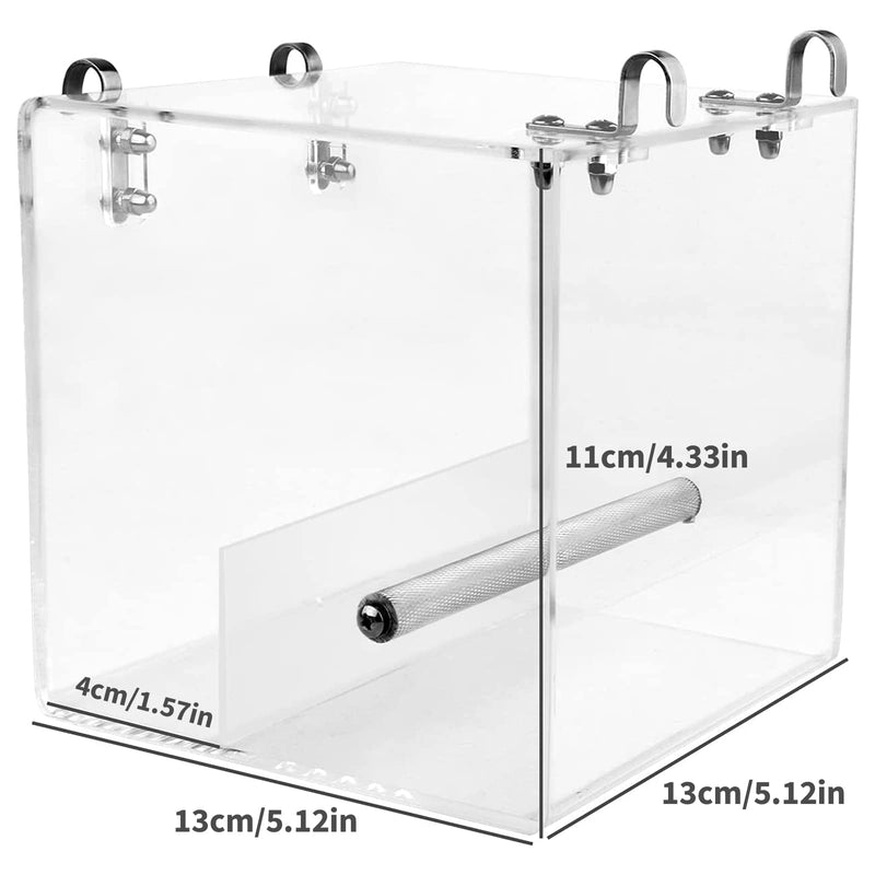 Bird Feeder for Cage Acrylic Automatic Seed Container Parrot Food Holder No Mess Bird Feeder Animal Cage Water Food Holder for Parrot Parakeets Small-5.1 Inch x 5.1 Inch - BeesActive Australia