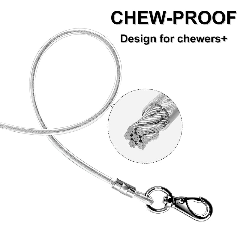 voopet Chew-Proof Dog Leash Extension Works with Any Leash & Collar & Harness - Super Strong and Durable Non-Tangle Connect Leash (Multiple leashes are Used for Multiple Dogs) For one dog Silver - BeesActive Australia