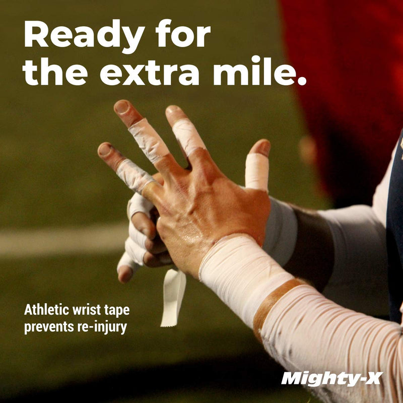 Mighty-X White Athletic Tape + PreWrap - 4 Pack - Easy to Tear with No Sticky Residue - Used as: Ankle Tape, Climbing Tape, Boxing Tape - Sports Tape Athletic - 1.5in x 45ft - BeesActive Australia