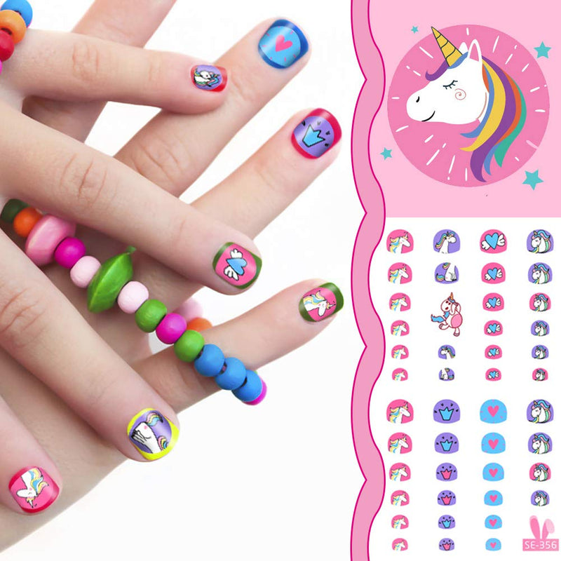 Fanoshon Kids Nail Art Stickers Unicorn Wraps Decals Set for Little Girls, 270+ Children Self Adhesive Unicorn Princess Birthday Party Supplies Fingernail Toenail Tips Makeup Manicure Christmas Gift - BeesActive Australia