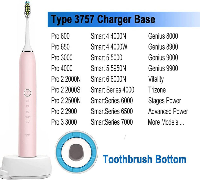 Electric Toothbrush Replacement Charger Compatible With O-ra-b, Portable Waterproof Base Inductive Model 3757 Travel Toothbrush Charger for O-ra-b Pro/Genius/Smart Series, UK 3 Pin Plug - BeesActive Australia