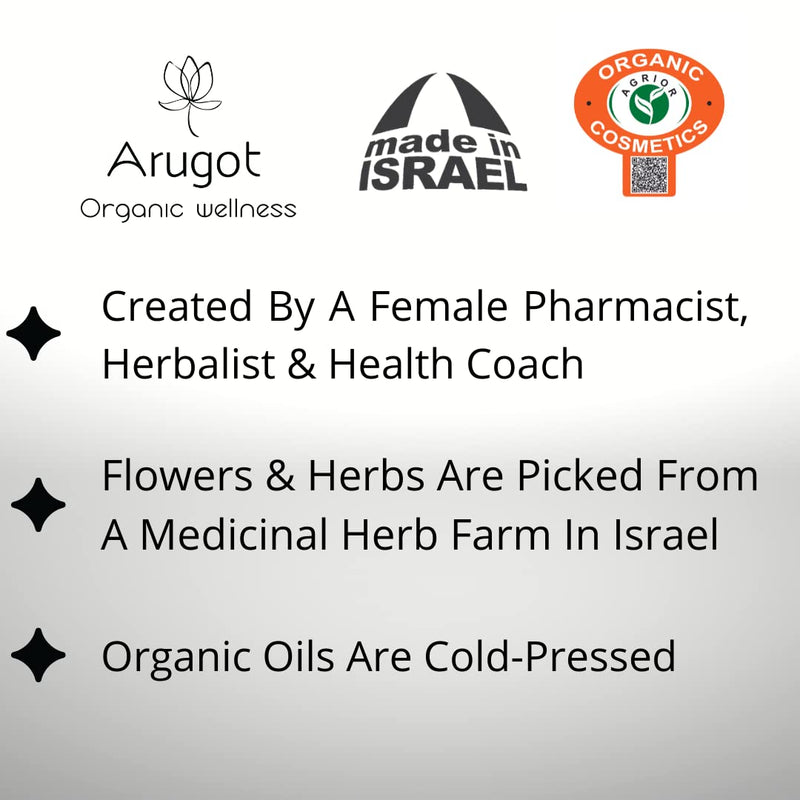 Arugot Organic (USDA Certified) Wild Rose Face Wash, Made in Israel | Anti-Aging Intense Hydration & Moisture - Facial Cleanser for Age Spots, Dark Circles & Fine Lines - Makeup Remover, Made in Israel - 5.1 FL Oz / 150 Ml - BeesActive Australia