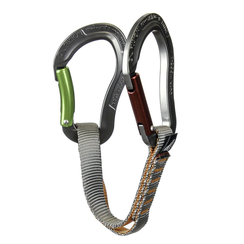 Fusion Climb Quickdraw Runner 5000 lbs Rated Stitched Loop Nylon Webbing 20cm x 1.7cm Tan/Orange, 20' - BeesActive Australia