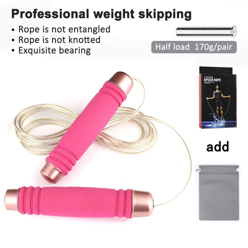 Gaoykai Weighted Jump Rope for Handle,Adjustable TPU Wire Rope with Bearing Comfortable Foam Handle Skipping Rope for Workout and Fitness Training for Men Women and Kids pink - BeesActive Australia