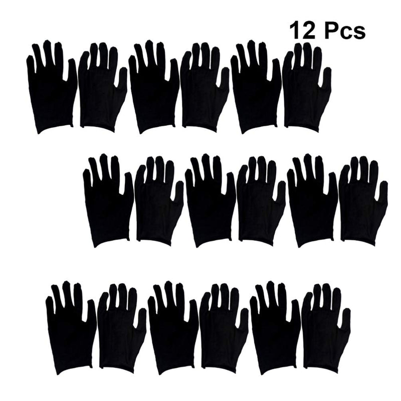 HEALLILY 12 Pairs Working Gloves Cotton Gloves Reusable Cleaning Gloves Adults Protective Gloves Labor Supply for Industrial Labor Gardening Black L - BeesActive Australia