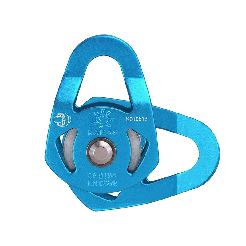 KAILAS Mobile Micro Climbing Rescue Pulley CE UIAA Certified Single/Double Pulley Rope 28kN Small Lightweight Heavy Duty Aluminum Steel Blue Single Pulley - BeesActive Australia