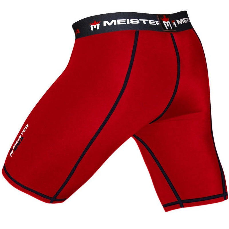 Meister MMA Compression Rush Fight Shorts w/Cup Pocket Red 34-35 - BeesActive Australia