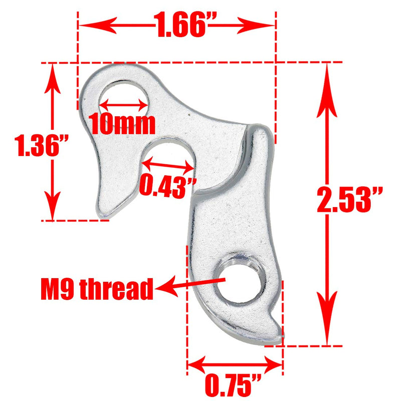 AUTUT 2 Pcs Universal Bicycle Bike Derailleur Hanger Frame Gear Tail Hook, Silver Tone - BeesActive Australia