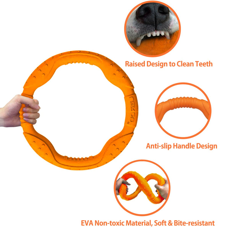 LaRoo Dog Flying Ring Toys, Floating Flying Dog Disc Toys, Summer Pet Training Outdoor Durable Chew Toys for Medium and Large Dogs Orange-L - BeesActive Australia