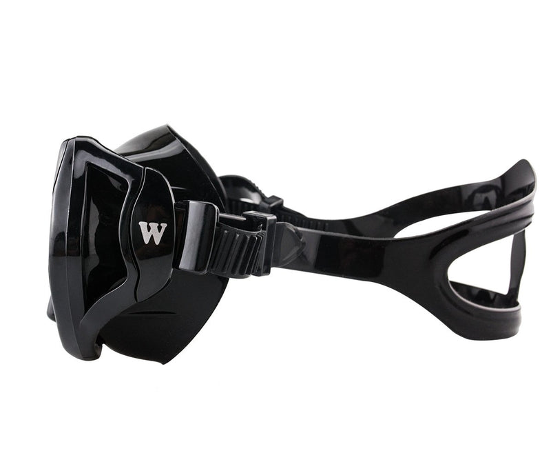 [AUSTRALIA] - WACOOL Snorkeling Package Set for Adults, Anti-Fog Coated Glass Diving Mask, Snorkel with Silicon Mouth Piece,Purge Valve and Anti-Splash Guard. Black 