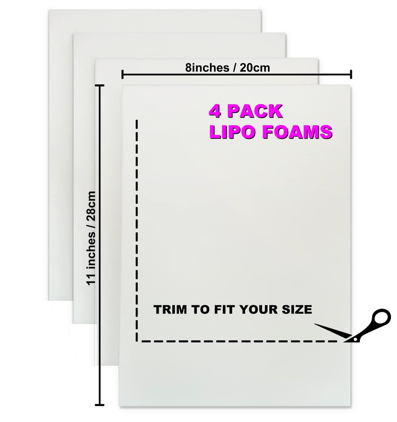 4 Pack Lipo Foam Post-surgical Ab Board Flattening Abdominal Compression Board for using with Post Liposuction Surgery Compression Garments Foam pads for Recovery 8"X11" White - BeesActive Australia
