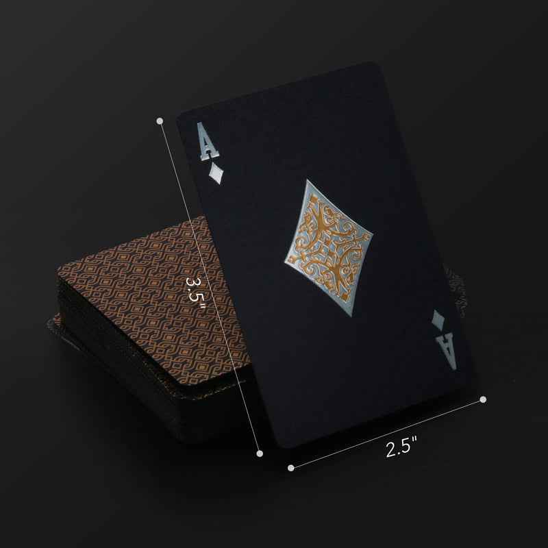 2 Decks of Playing Cards, INTEGEAR Gold 3D Embossed Patterned Poker Cards Plastic PET Waterproof Playing Cards Luxury Magic Trick Game Tool Gift Reusable Party Decoration Royal Gold (2 Pack) - BeesActive Australia