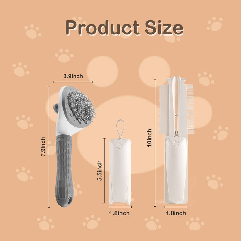 Crafterlife Pet Grooming Tools Set for Indoor Cat Dog Grooming Shedding Grey, White - BeesActive Australia