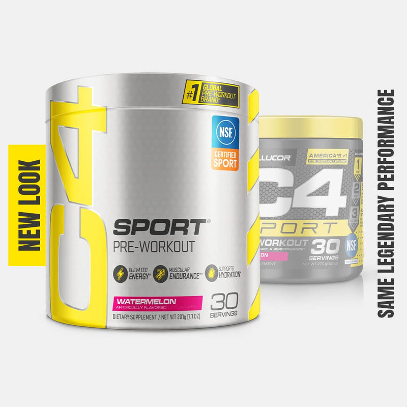 C4 Sport Pre Workout Powder Watermelon - NSF Certified for Sport + Preworkout Energy Supplement for Men & Women - 135mg Caffeine + Creatine Monohydrate - 30 Servings - BeesActive Australia