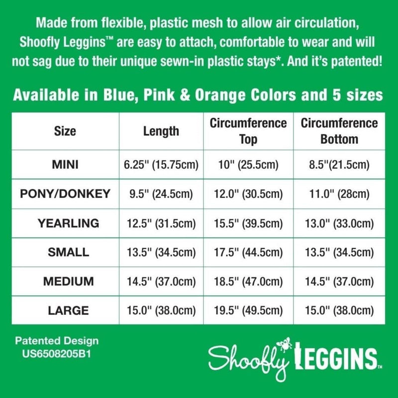 Shoofly Horse Leggins, Patented Loose Fitting Boots, Reduces Stomping, Stress & Fatigue, Breathable Plastic Mesh (Pink/Medium) - BeesActive Australia