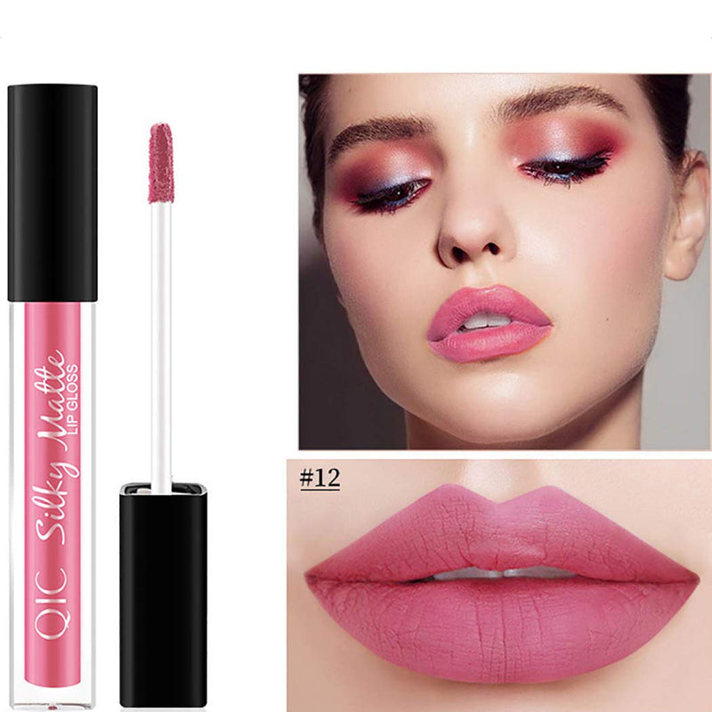 Kisshine Liquid Lipstick Party Moisturized Shimmer Liquid Lipstick Shinning and Long Lasting Waterproof Lipgloss for Women and Girls Pack of 1 (Pink 12#) Pink 12# - BeesActive Australia