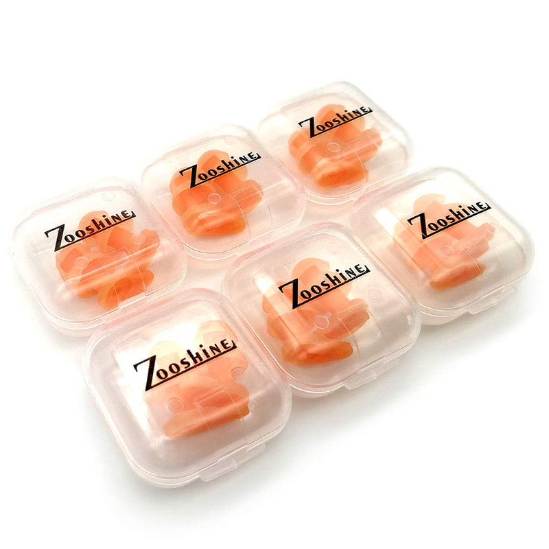 Zooshine Set of 6 Waterproof Kids Swimming Earplugs, Swim Ear Plugs Protect Children's Ears in Water Shower Orange - BeesActive Australia