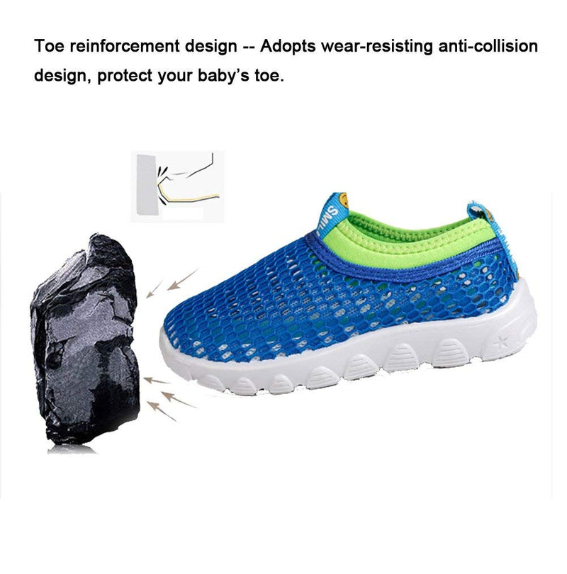 EQUICK Toddler Kids Water Shoes Breathable Mesh Running Sneakers Sandals for Boys Girls Running Pool Beach 4.5 Toddler C-blue - BeesActive Australia